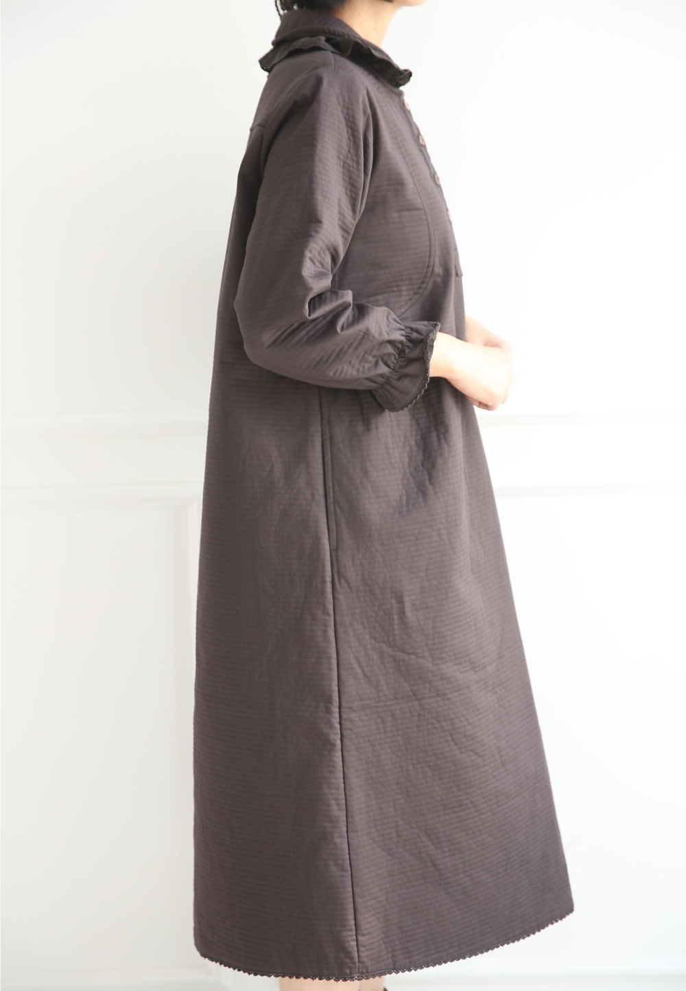 긴 드레스 코코아 색상 이미지-S1L17